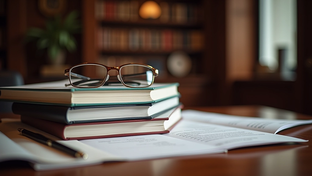 Stack of regulatory compliance documents and guides for reference materials